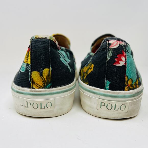 Polo Ralph Lauren Canvas Slip On Shoe Floral Hawaiian - 14D - Picture 4 of 7